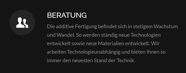 3D Druck Beratungsdienstleistungen 